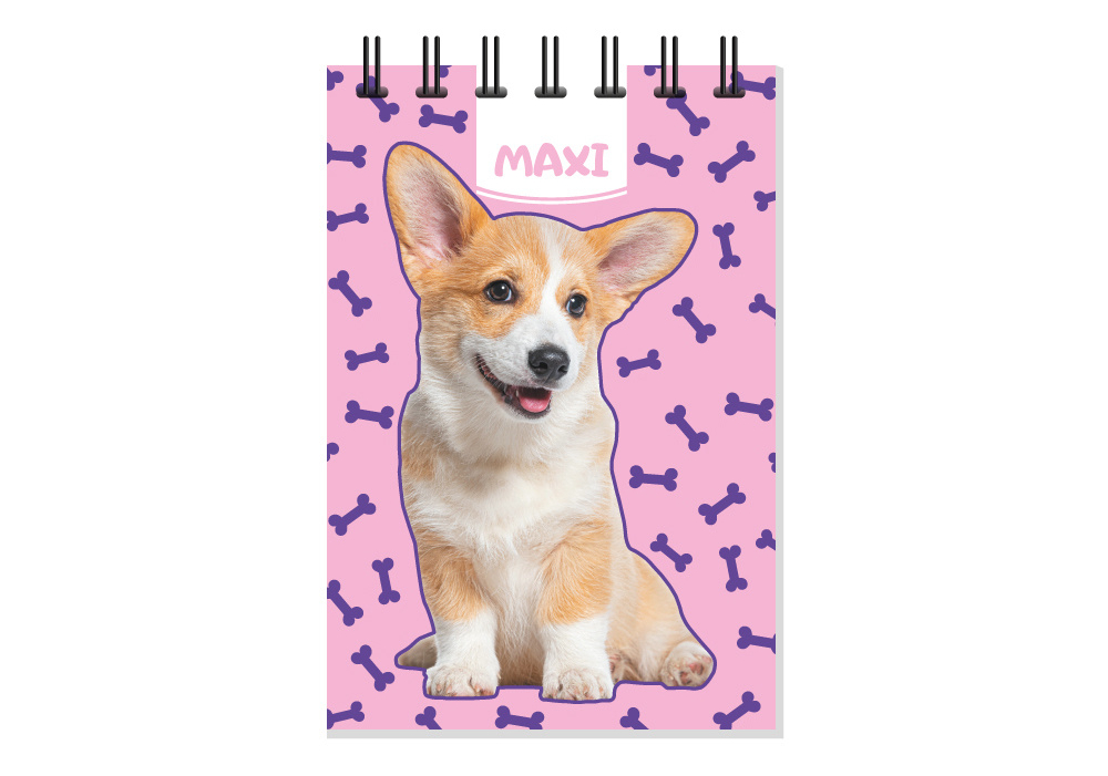Блокнот MAXI Pets А7 80 аркушів, пластикова обкладинка, клітинка MX26312 . Фото 3