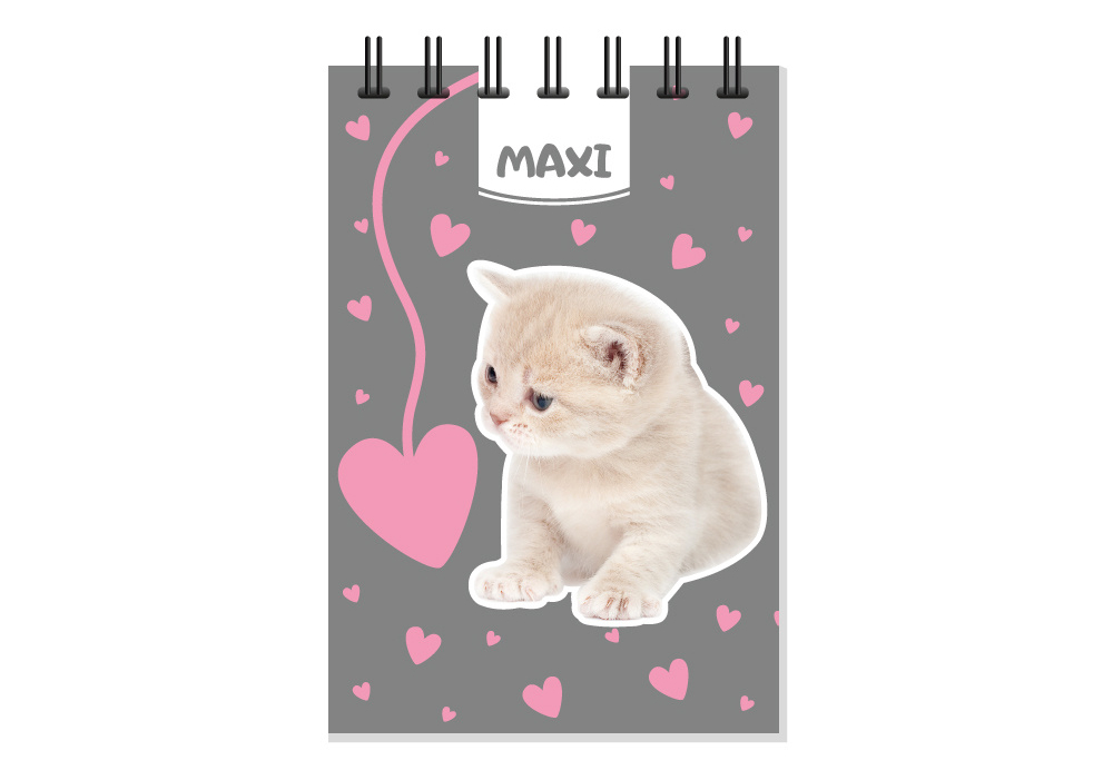 Блокнот MAXI Pets А7 80 аркушів, пластикова обкладинка, клітинка MX26312 . Фото 4