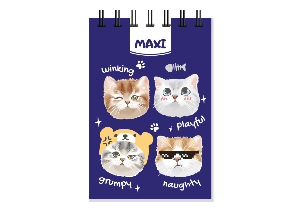 Блокнот MAXI Pets А7 80 аркушів, пластикова обкладинка, клітинка MX26312 . Фото 5