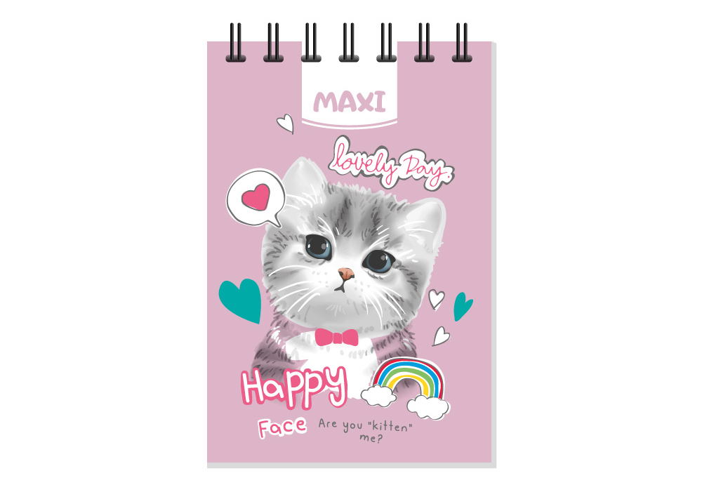 Блокнот MAXI Pets А7 80 аркушів, пластикова обкладинка, клітинка MX26312 . Фото 2