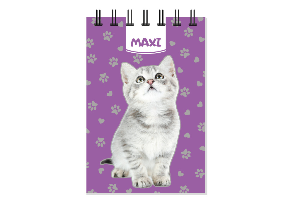Блокнот MAXI Pets А7 80 аркушів, пластикова обкладинка, клітинка MX26312 . Фото 6