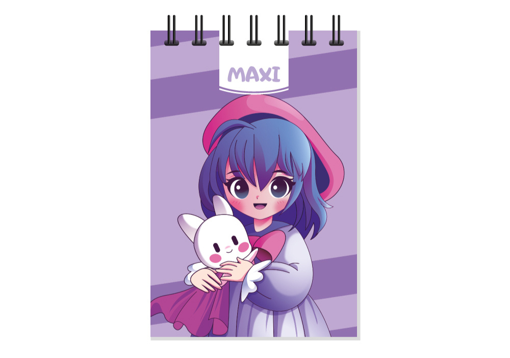 Блокнот MAXI Anime А7, 80 аркушів, пластикова обкладинка, клітинка MX26313 . Фото 7