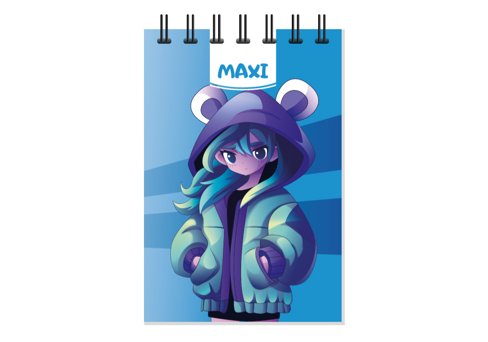 Блокнот MAXI Anime А7, 80 аркушів, пластикова обкладинка, клітинка MX26313 . Фото 8