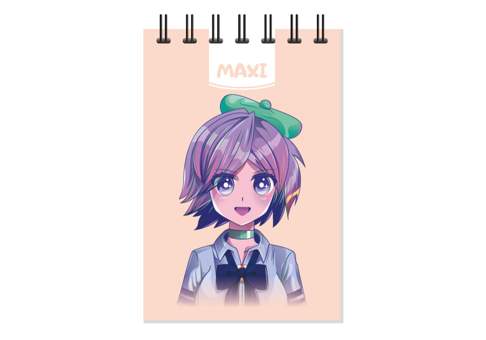 Блокнот MAXI Anime А7, 80 аркушів, пластикова обкладинка, клітинка MX26313 . Фото 2