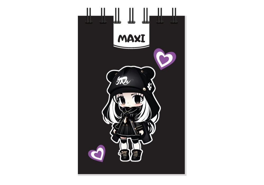 Блокнот MAXI Anime А7, 80 аркушів, пластикова обкладинка, клітинка MX26313 . Фото 4