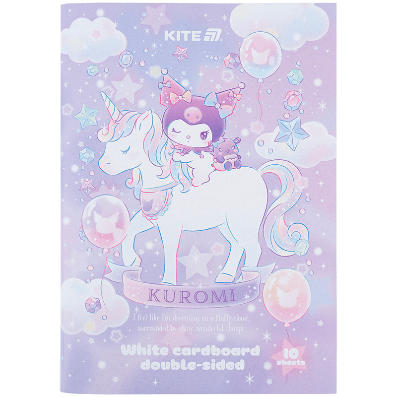 Картон білий Kite Kuromi А4, 10 аркушів, папка HK24-254-2