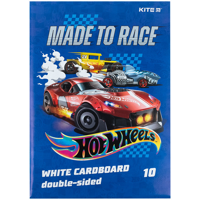 Картон білий Kite Hot Wheels А4, 10 аркушів HW24-254