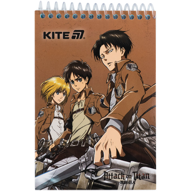 Блокнот на спіралі Kite Attack on Titan AT25-196, А6, 48 аркушів, нелінований