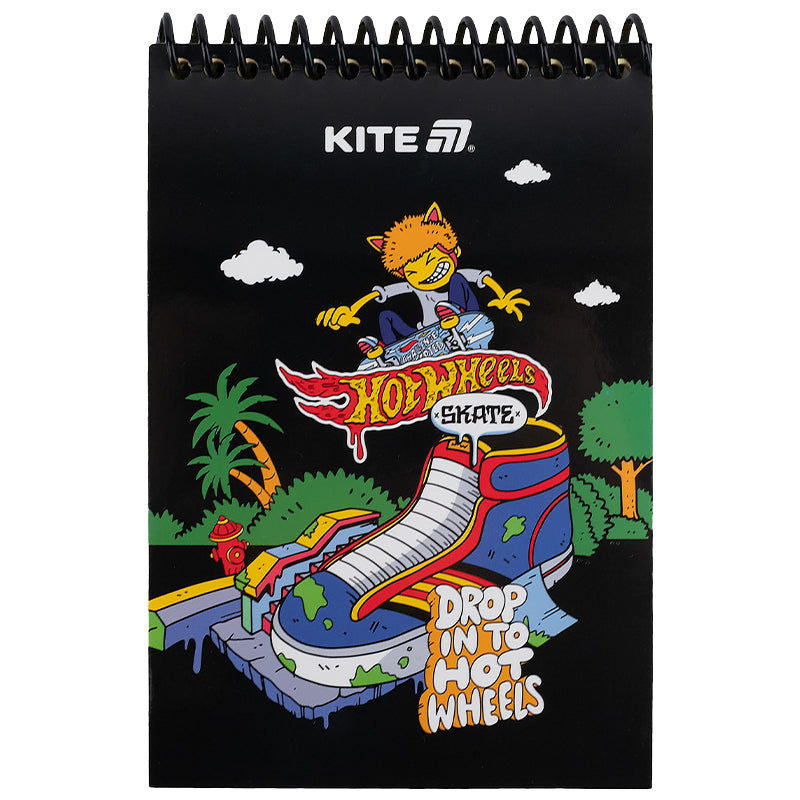 Блокнот на спіралі Kite Hot Wheels HW25-196, А6, 48 аркушів, нелінований