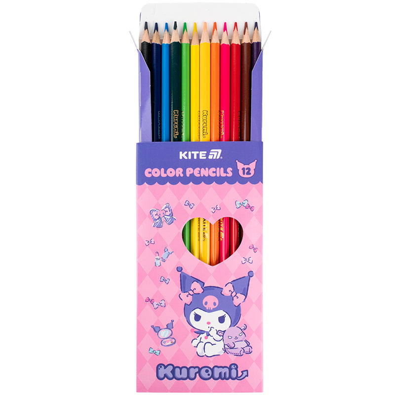 Олівці кольорові тригранні Kite Kuromi HK25-053, 12 кольорів. Фото 4
