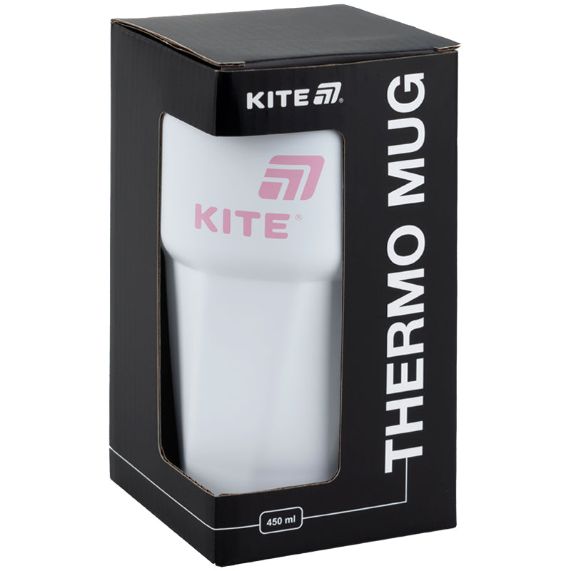 Термокружка Kite K25-1220-3, 450 мл, біло-рожева. Фото 5