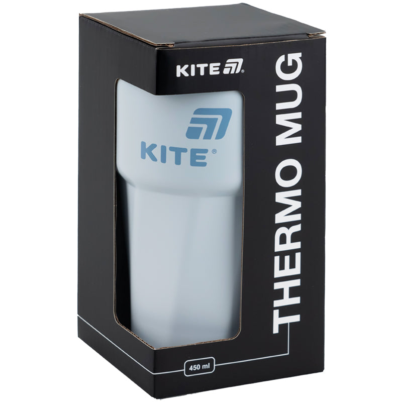 Термокружка Kite K25-1220-2, 450 мл, сіро-блакитна. Фото 5