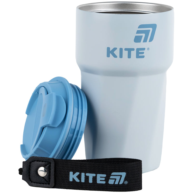 Термокружка Kite K25-1220-2, 450 мл, сіро-блакитна. Фото 4
