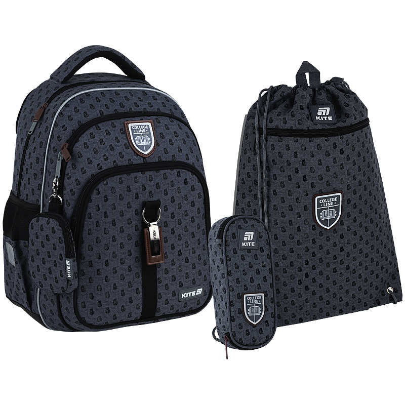 Шкільний набір Kite Education College Line Boy SET_K25-763M-3 (рюкзак, пенал, сумка)