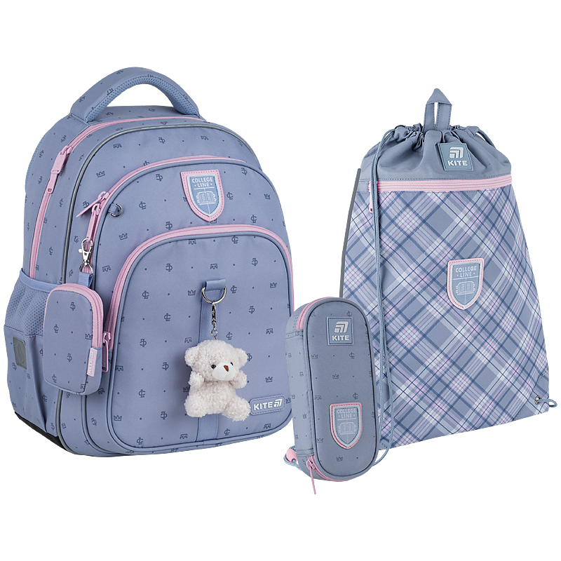 Шкільний набір Kite Education College Line Girl SET_K25-763M-1 (рюкзак, пенал, сумка)