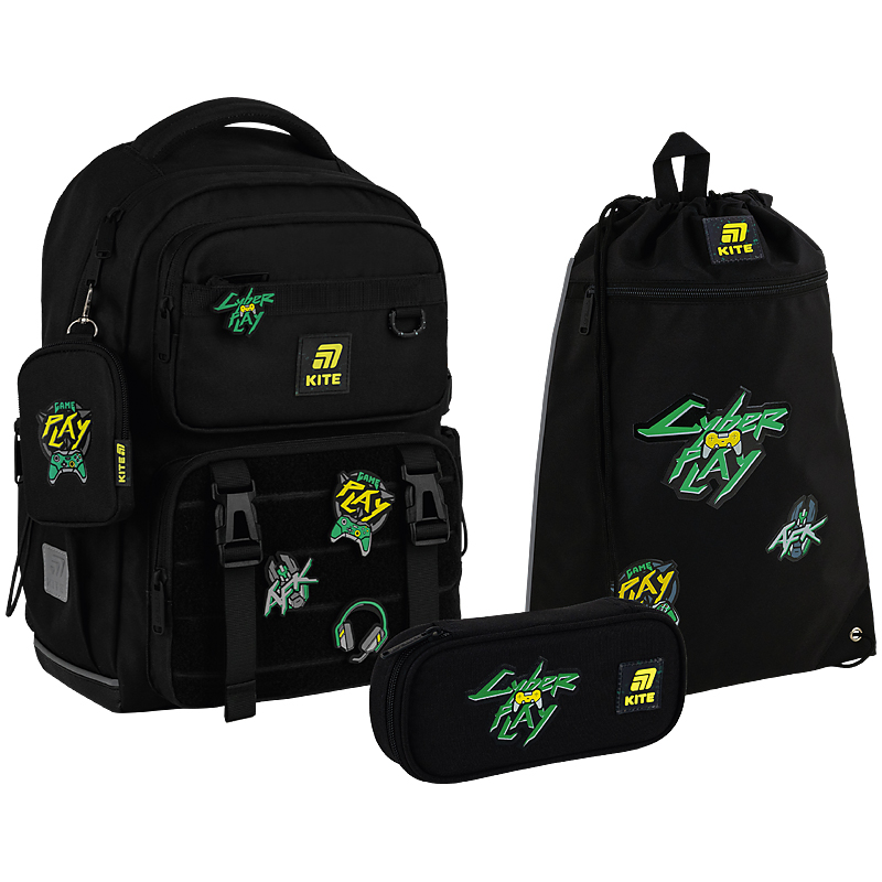 Шкільний набір Kite Education CyberGame SET_K25-1022M-2 (рюкзак, пенал, сумка)