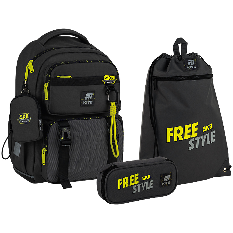 Шкільний набір Kite Education Free Style SET_K25-1022M-3 (рюкзак, пенал, сумка)
