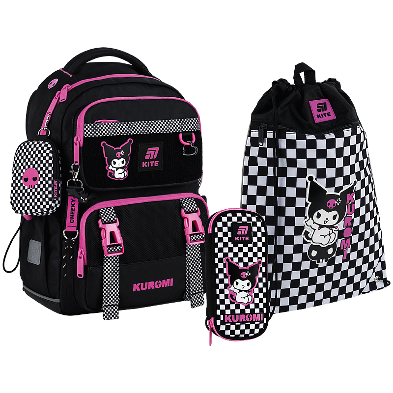 Шкільний набір Kite Education Kuromi SET_HK25-1022M (рюкзак, пенал, сумка)