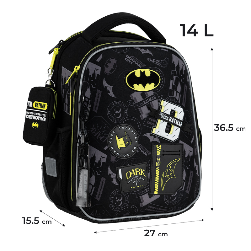 Шкільний набір Kite Education DC Batman SET_DC25-555S (рюкзак, пенал, сумка). Фото 3