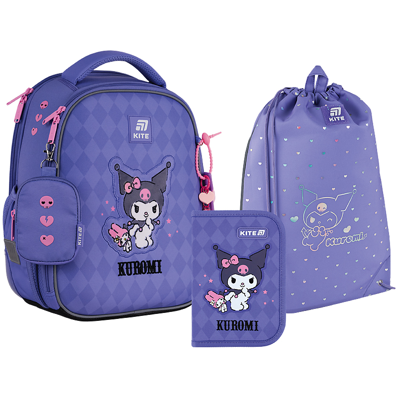 Шкільний набір Kite Education Kuromi SET_HK25-555S-2 (рюкзак, пенал, сумка)