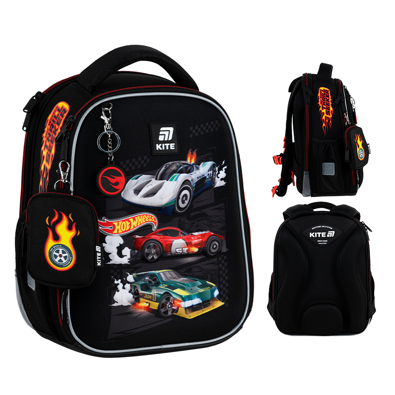 Шкільний набір Kite Education Hot Wheels SET_HW25-555S (рюкзак, пенал, сумка). Фото 2