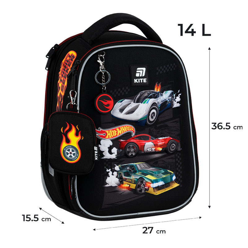 Шкільний набір Kite Education Hot Wheels SET_HW25-555S (рюкзак, пенал, сумка). Фото 3