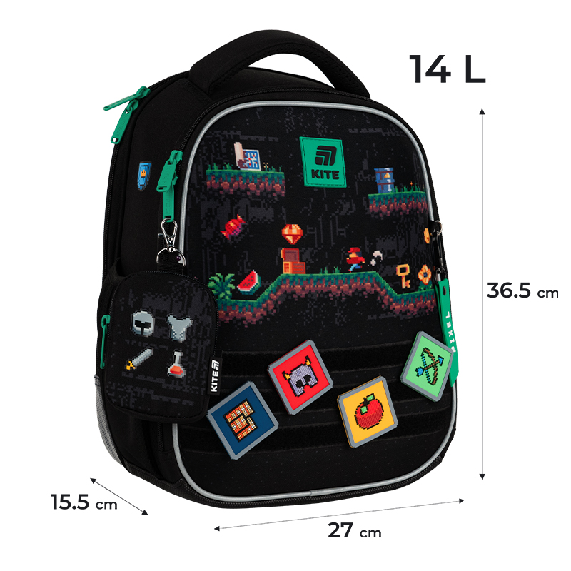 Шкільний набір Kite Education Pixel Game SET_K25-555S-4 (рюкзак, пенал, сумка). Фото 3