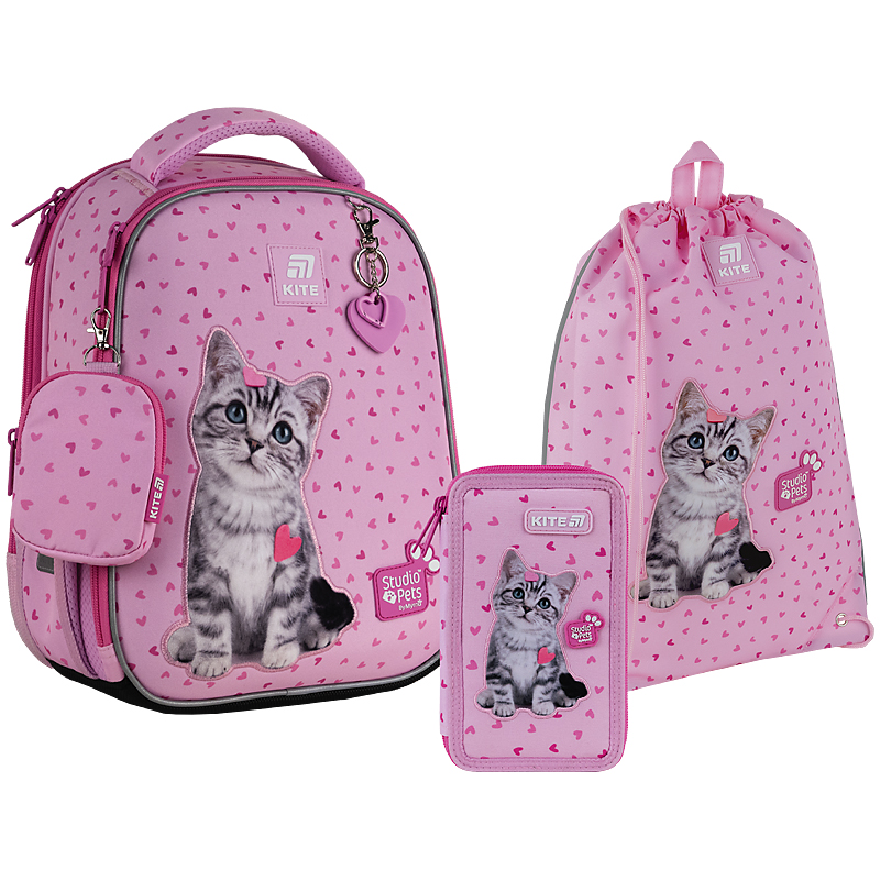 Шкільний набір Kite Education Studio Pets SET_SP25-555S-1 (рюкзак, пенал, сумка)
