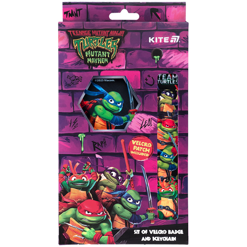 Набір бейдж на липучці та підвіска Kite TMNT Mutant Mayhem NT25-3010, 2 шт.