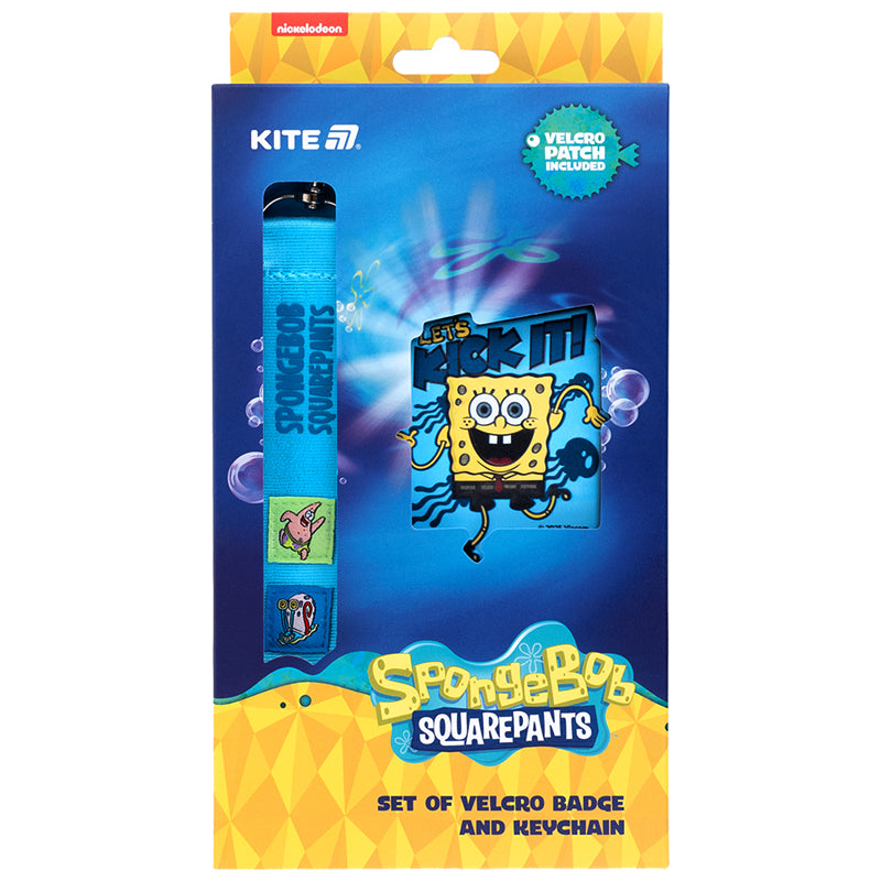 Набір бейдж на липучці та підвіска Kite SpongeBob SquarePants SB25-3010, 2 шт.