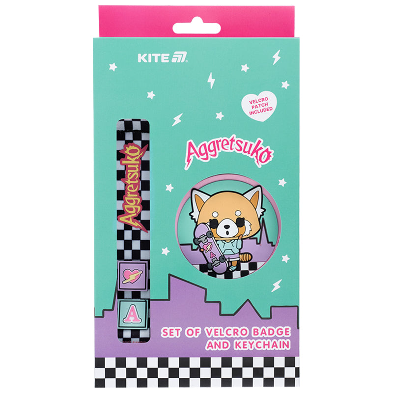 Набір бейдж на липучці та підвіска Kite Aggretsuko AR25-3010-1, 2 шт.
