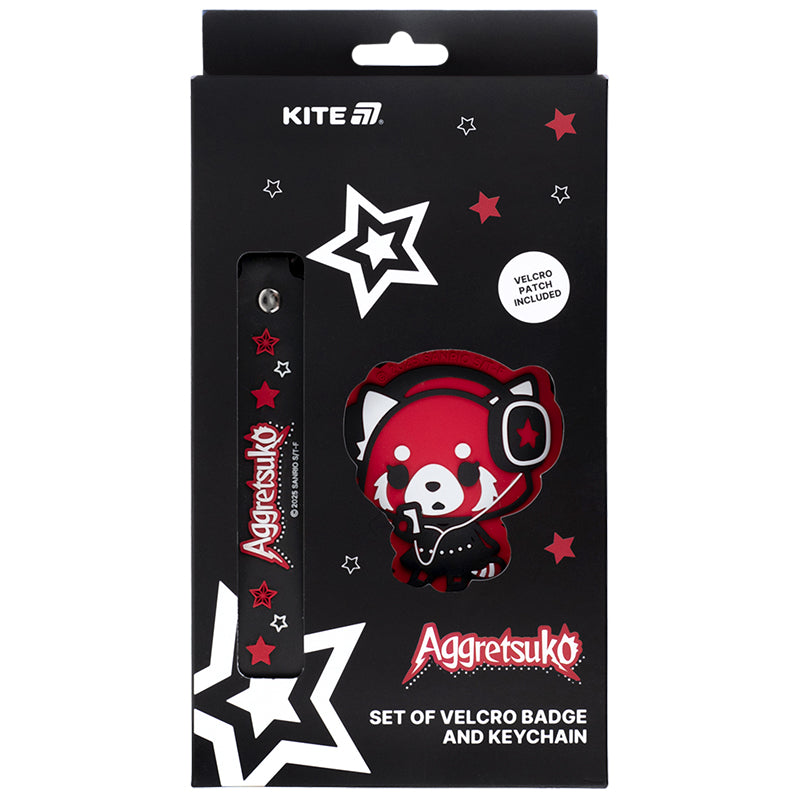 Набір бейдж на липучці та підвіска Kite Aggretsuko AR25-3010-2, 2 шт.