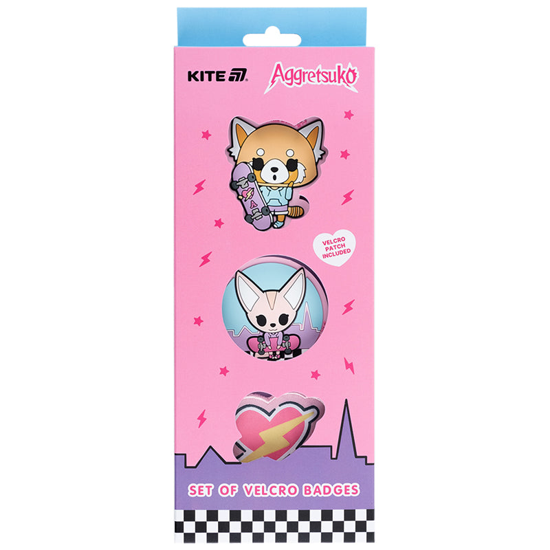 Набір бейджів на липучці Kite Aggretsuko AR25-3012, 3 шт