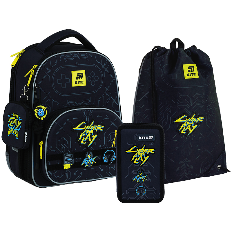 Шкільний набір Kite Education Cyber SET_K25-556M-2 (рюкзак, пенал, сумка)