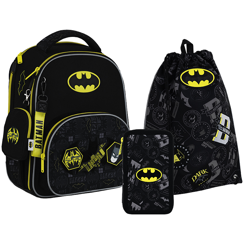 Шкільний набір Kite Education DC Batman SET_DC25-556M (рюкзак, пенал, сумка)
