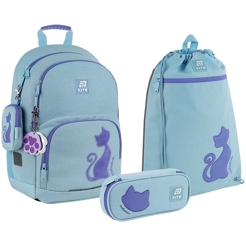 Шкільний набір Kite Education Catsline SET_K25-585M-1 (рюкзак, пенал, сумка)