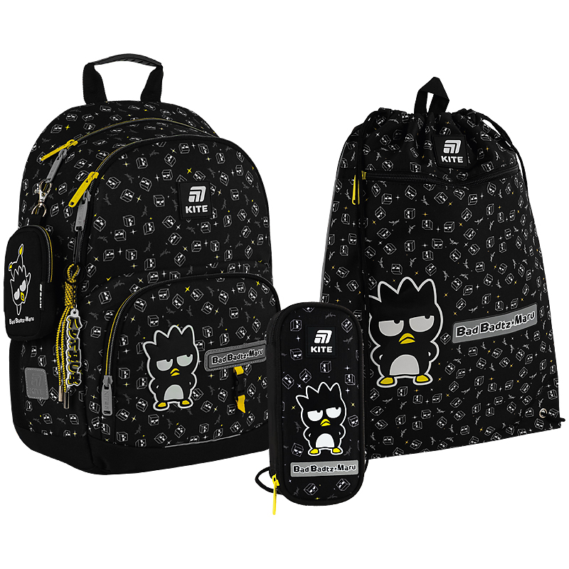 Шкільний набір Kite Education Bad Badtz Maru SET_HK25-585M-1 (рюкзак, пенал, сумка)