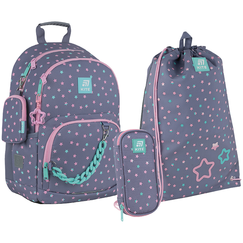 Шкільний набір Kite Education Kawaii Stars SET_K25-585M-2 (рюкзак, пенал, сумка)