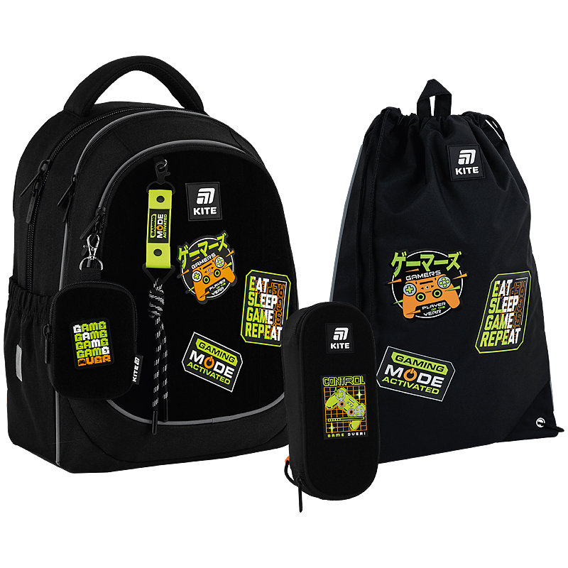 Шкільний набір Kite Education Gaming Mode SET_K25-700M-5 (рюкзак, пенал, сумка)