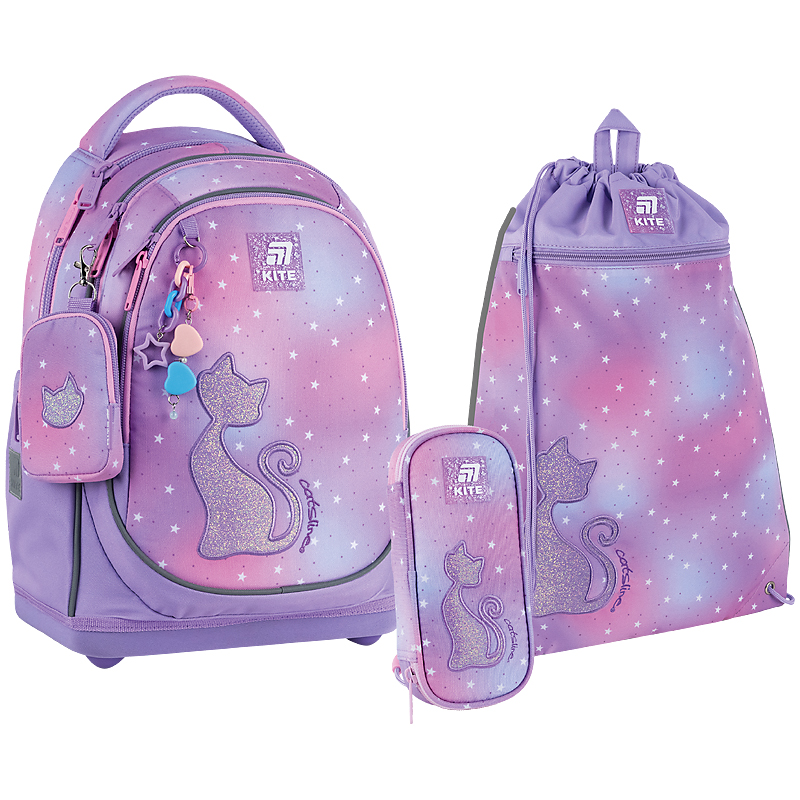 Шкільний набір Kite Education Catsline SET_K25-724S-2 (рюкзак, пенал, сумка)