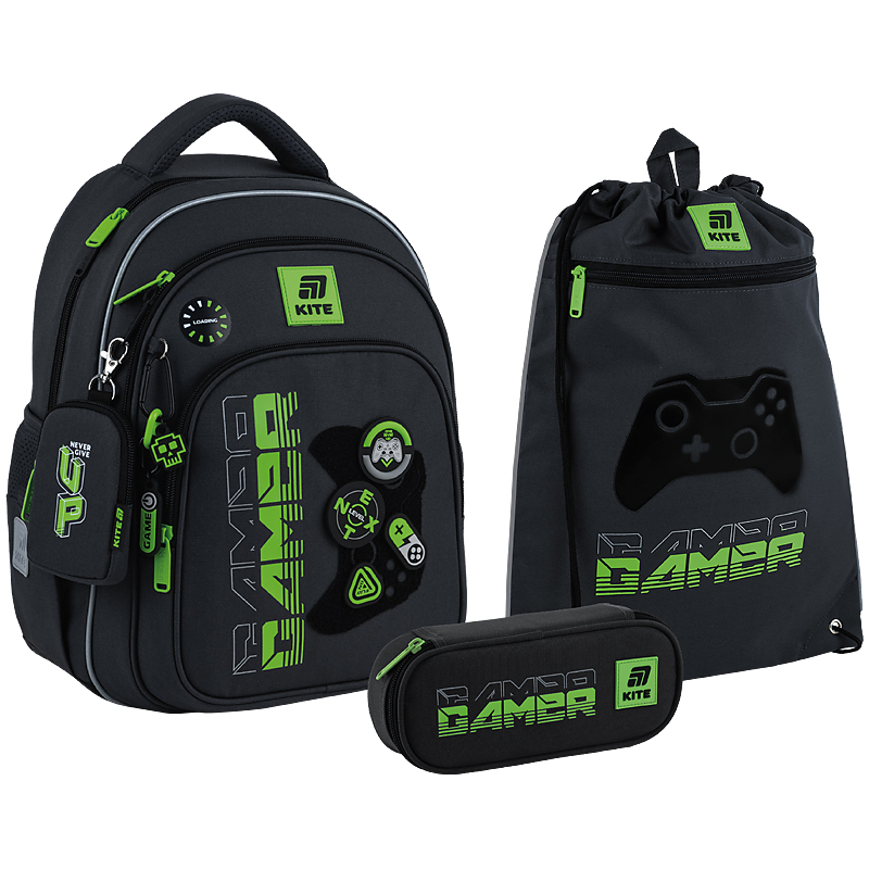 Шкільний набір Kite Education Gamer SET_K25-763S-2 (рюкзак, пенал, сумка)