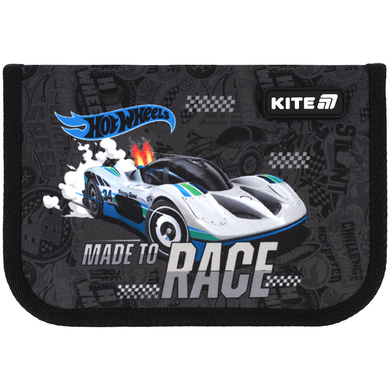 Пенал без наповнення Kite Hot Wheels HW25-621, 1 відділення, 1 відворот. Фото 3