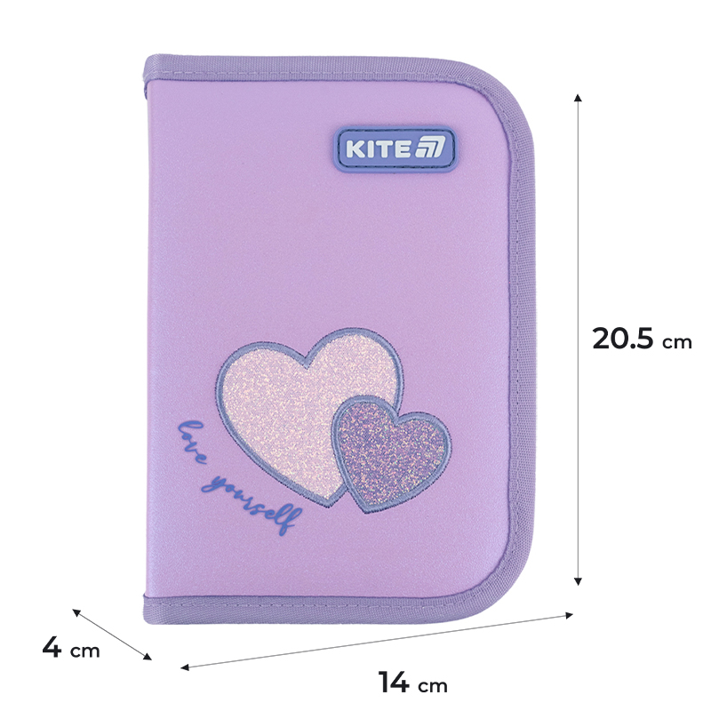 Пенал без наповнення Kite Sweetheart K25-621-1, 1 відділення, 1 відворот. Фото 2