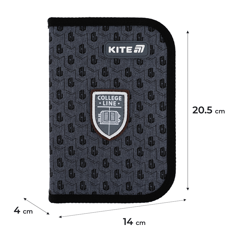Пенал без наповнення Kite College Line Boy K25-622-2, 1 відділення, 2 відворот. Фото 2