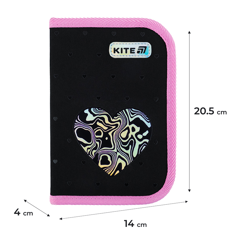 Пенал без наповнення Kite Love is K25-622-3, 1 відділення, 2 відворот. Фото 2