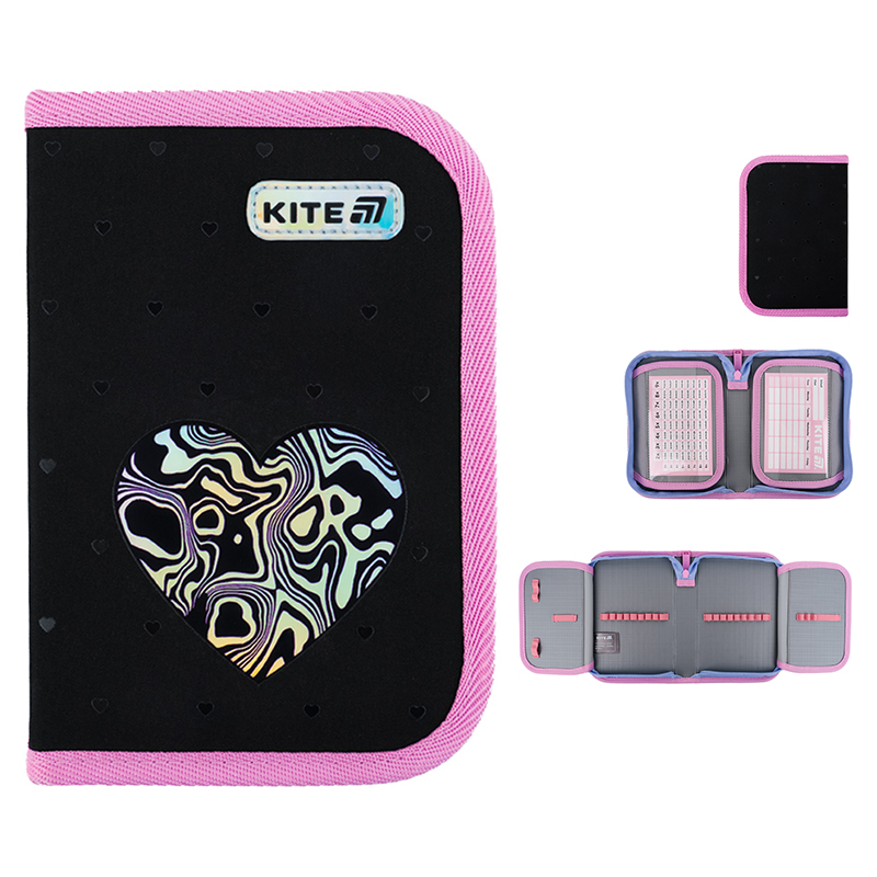 Пенал без наповнення Kite Love is K25-622-3, 1 відділення, 2 відворот