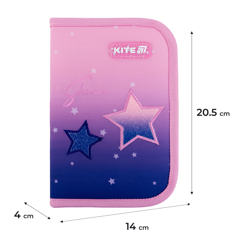 Пенал без наповнення Kite Sparkling K25-622-1, 1 відділення, 2 відворот. Фото 2