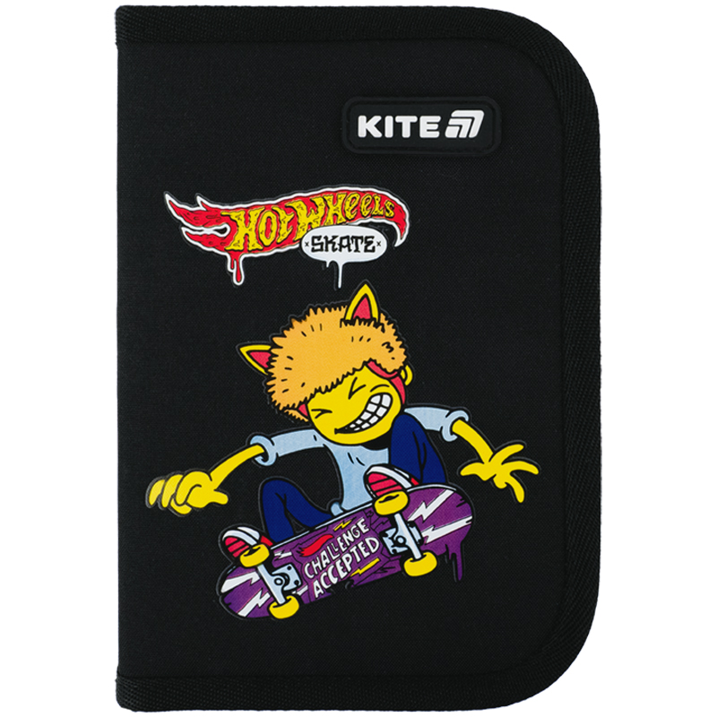 Пенал без наповнення Kite Hot Wheels Skate HW25-622-2, 1 відділення, 2 відворот. Фото 3