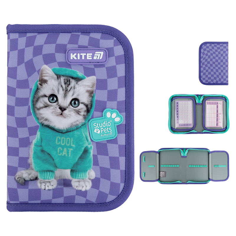 Пенал без наповнення Kite Studio Pets SP25-622-2, 1 відділення, 2 відворот