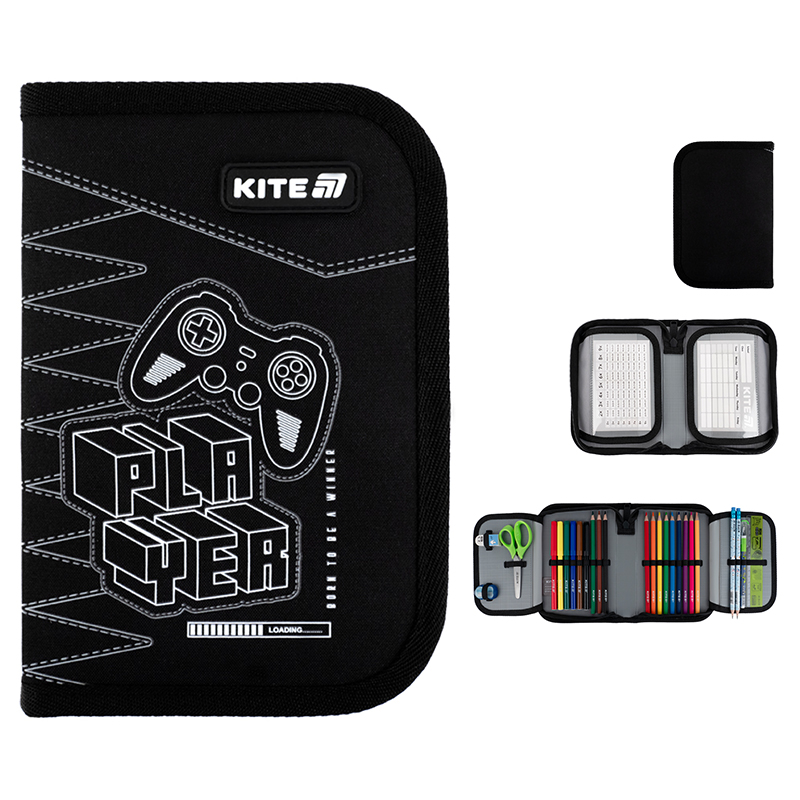 Пенал з наповненням Kite Player K25-622H-6, 1 відділення, 2 відвороти